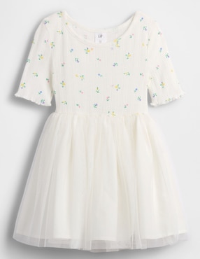 Vestido manga regular para niña