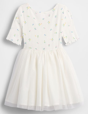 Vestido manga regular para niña