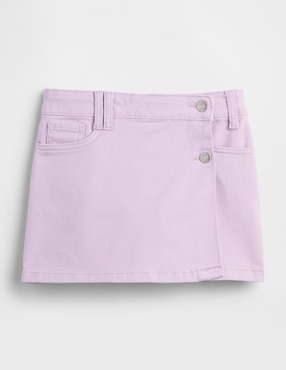 Falda short de mezclilla para niña
