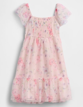 Vestido manga mariposa para niña