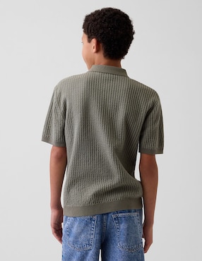 Playera tipo polo de algodón para niño