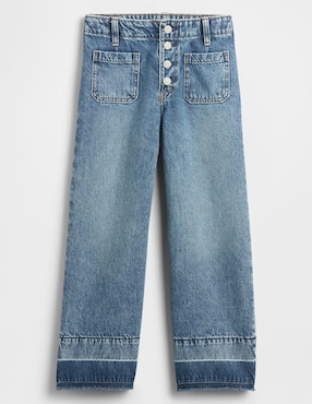 Jeans flare lavado medio para niña