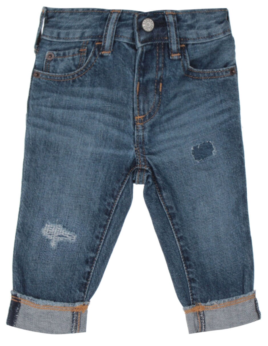 Jeans straight GAP lavado desgastado corte ajustado para niño en GAP