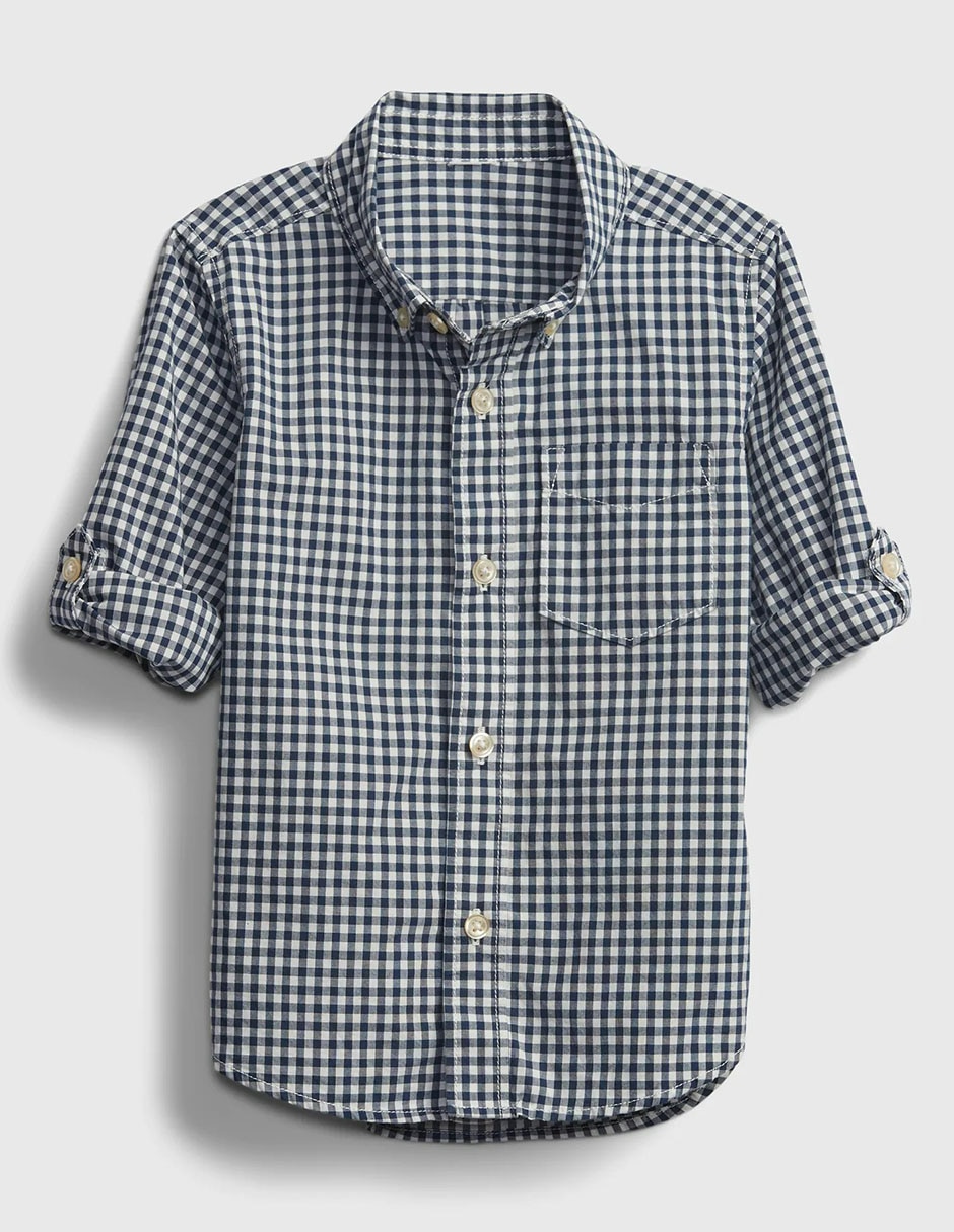 Camisa casual de algodón manga larga para niño