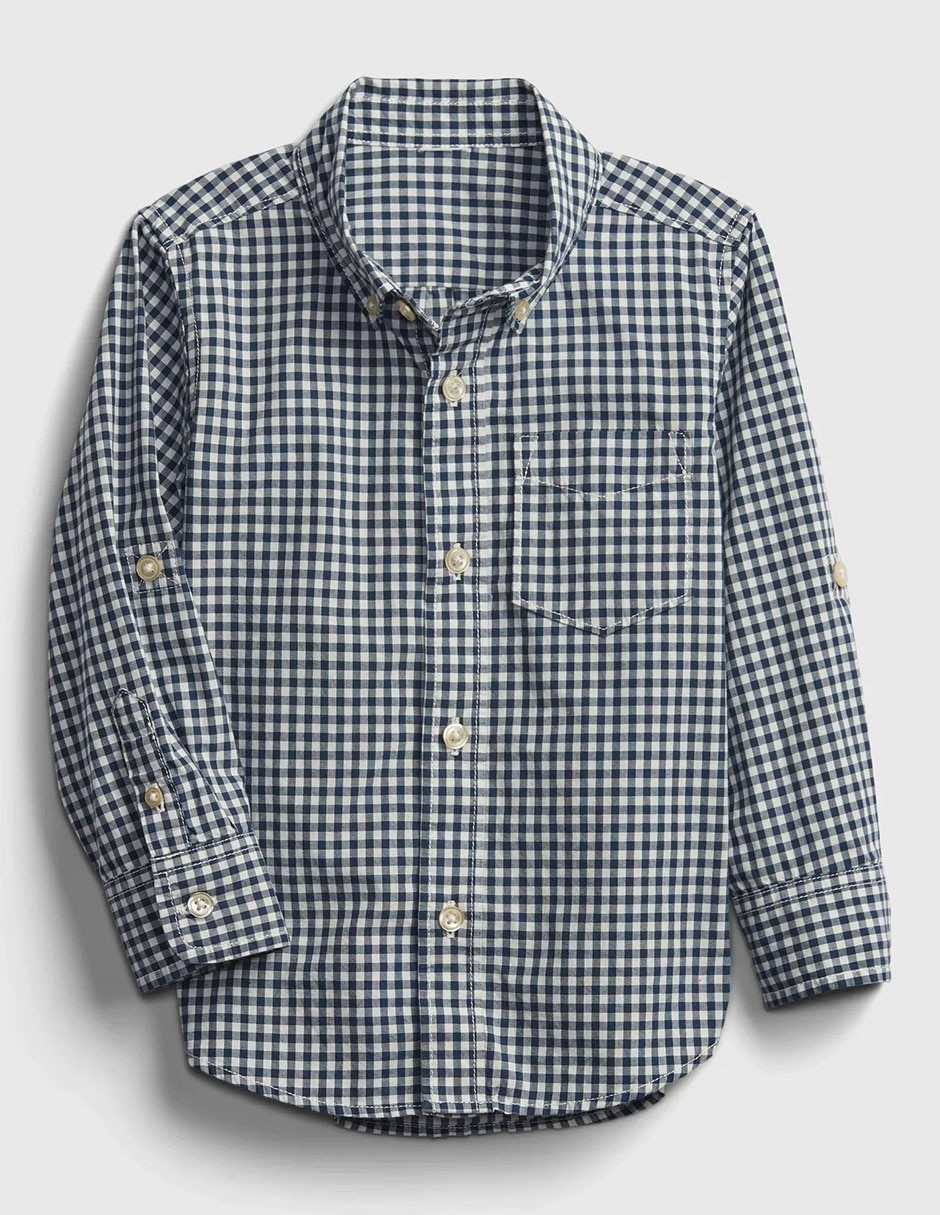 Camisa casual de algodón manga larga para niño 2