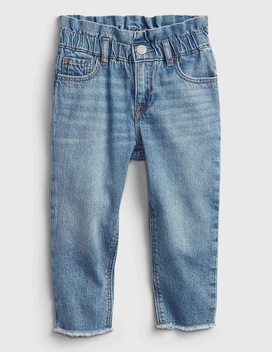 Jeans relaxed straight lavado claro para niña