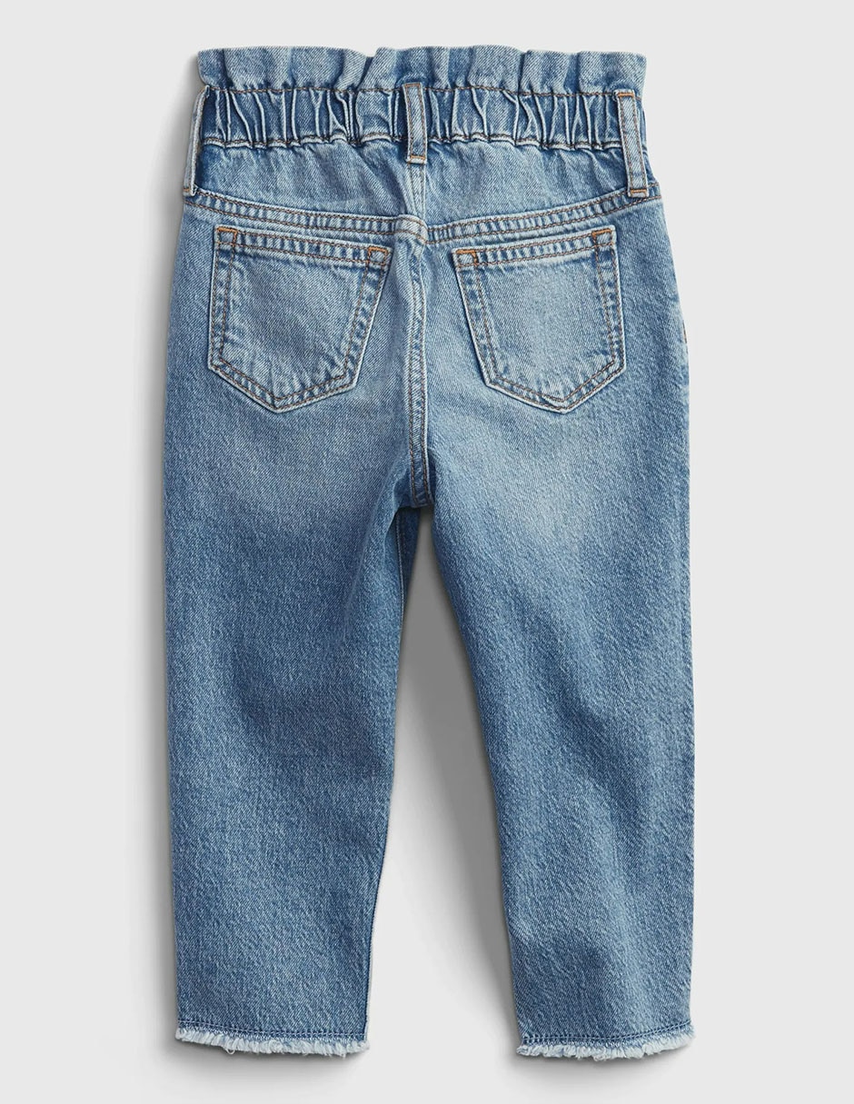 Jeans relaxed straight lavado claro para niña 2