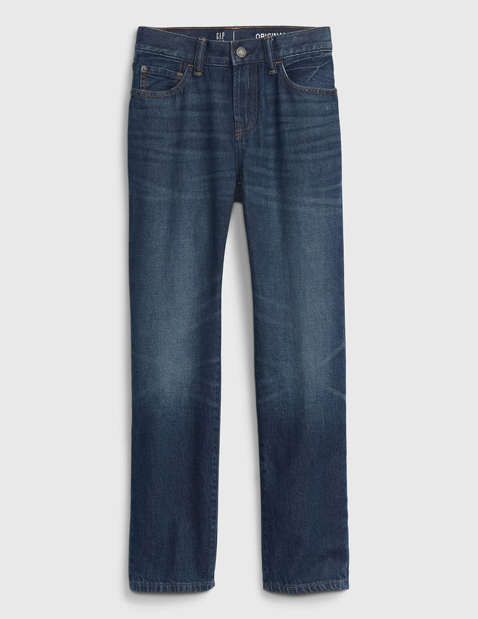 Jeans straight lavado obscuro para niño