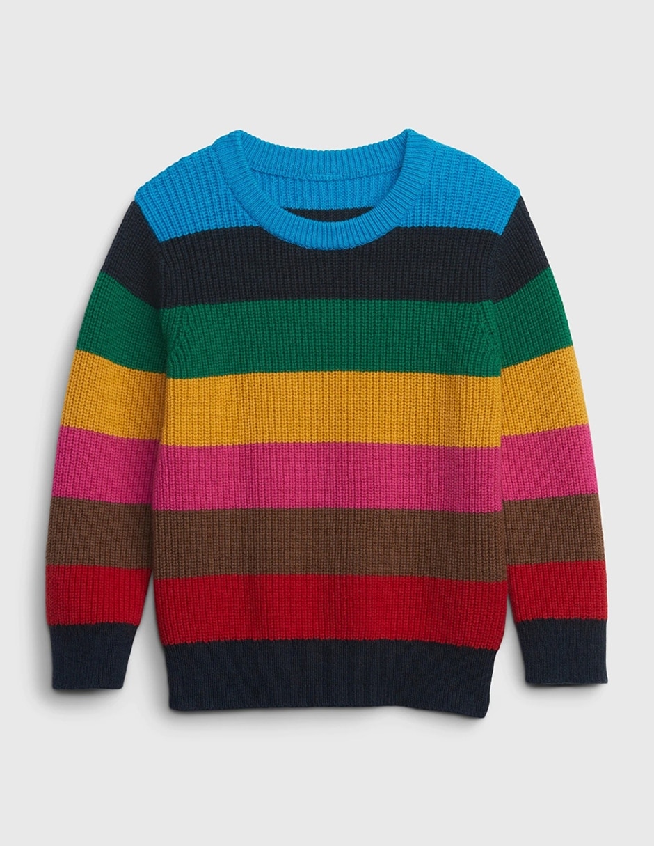Suéter cerrado estampado a rayas niño | GAP.com.mx
