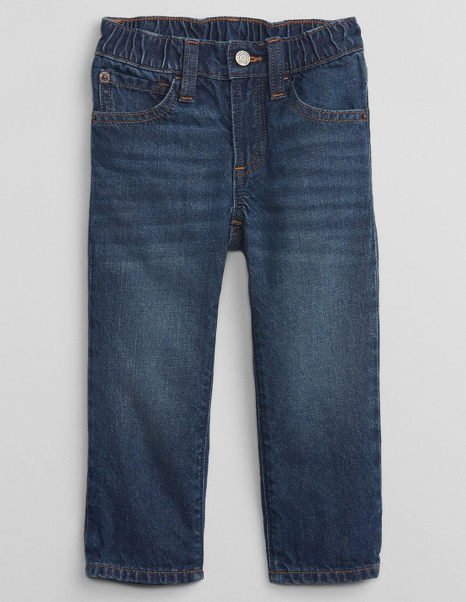 Jeans straight lavado obscuro para niño