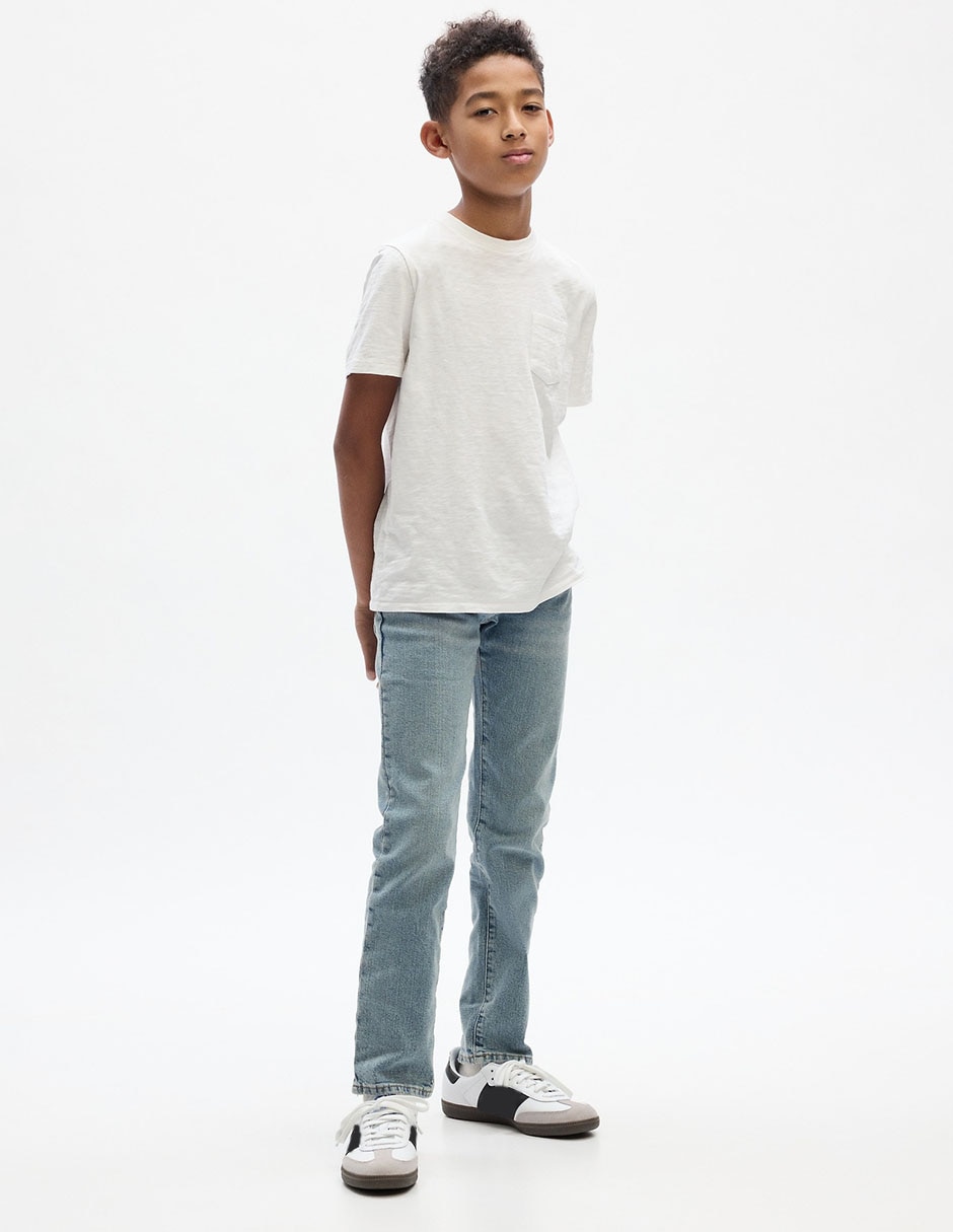 Jeans slim deslavado para niño