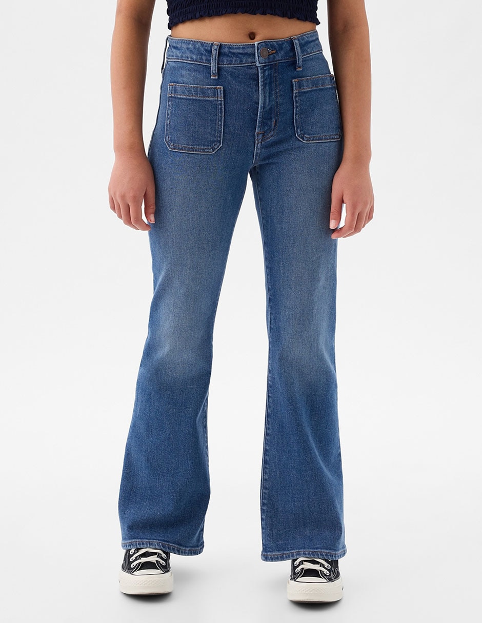 Jeans carpenter straight deslavado para niña Jeans carpenter straight deslavado para niña