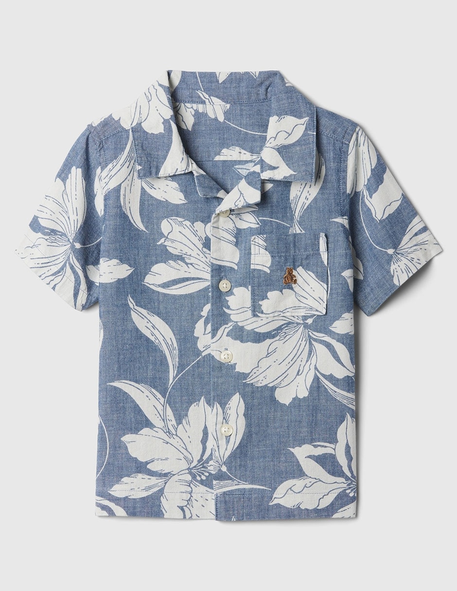 Camisa casual de algodón manga corta para niño Camisa casual de algodón manga corta para niño