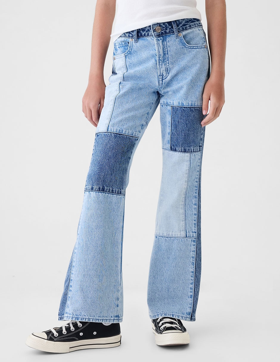 Jeans flare lavado bitono para niña 1