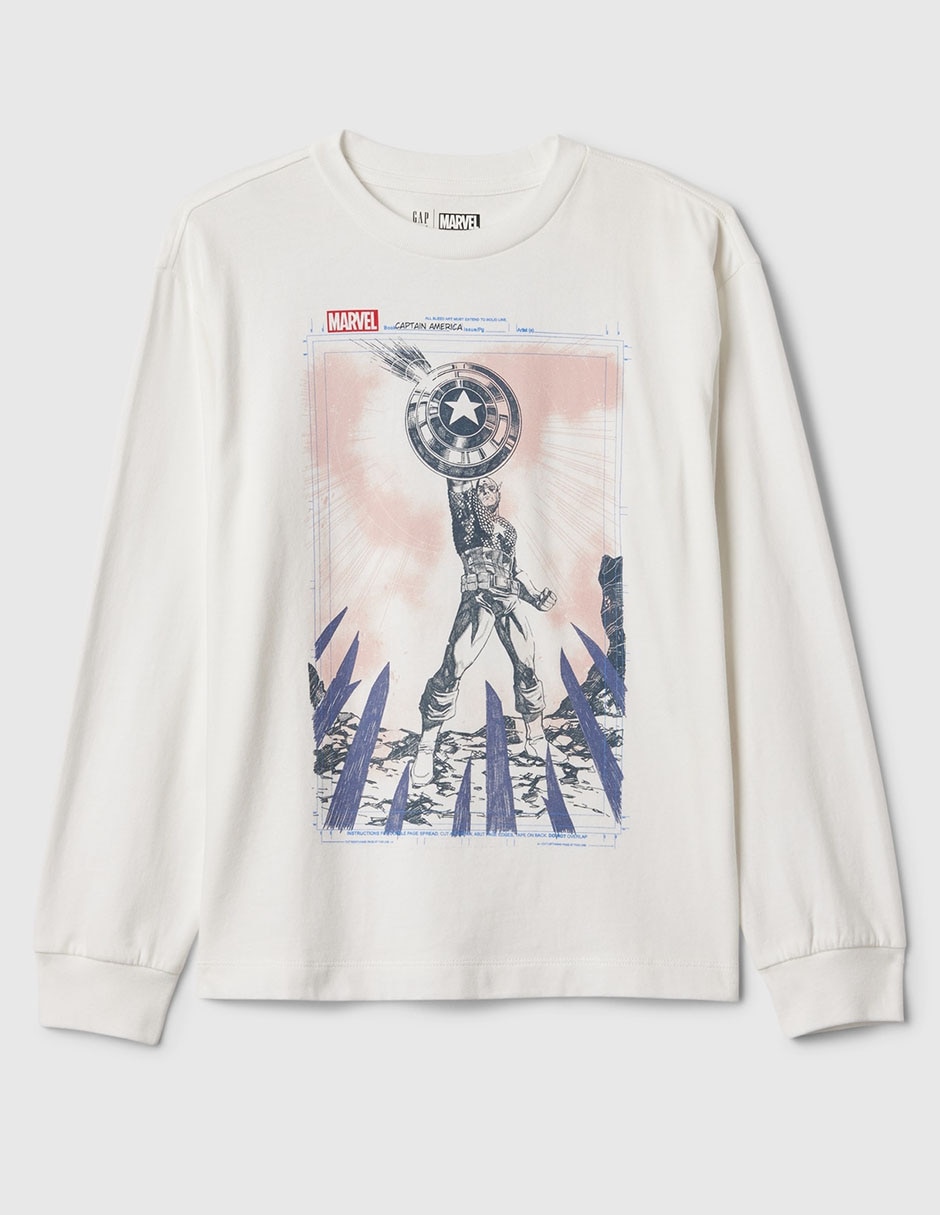 Playera Marvel manga larga para niño 1