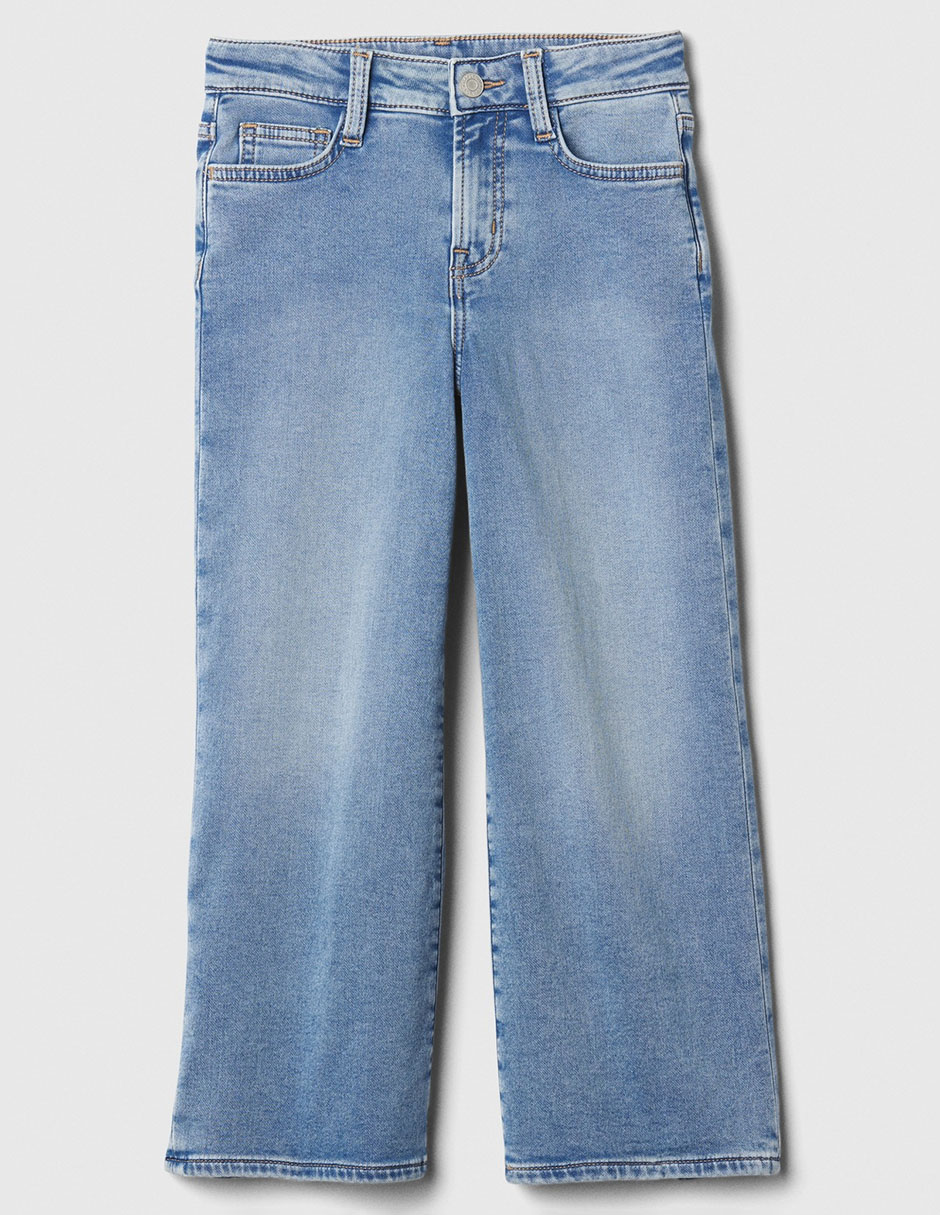 Jeans amplio lavado claro para niña Jeans amplio lavado claro para niña