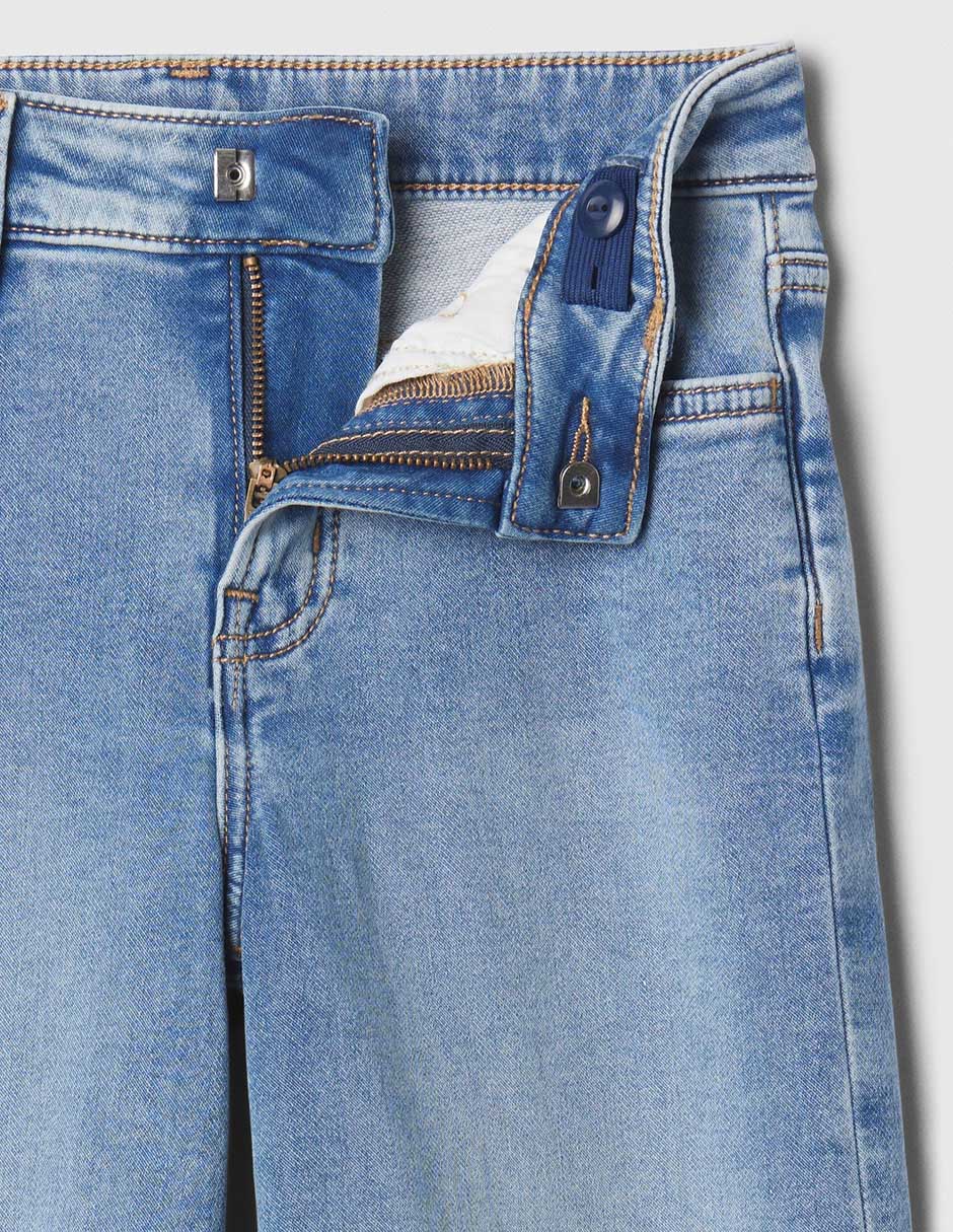 Jeans amplio lavado claro para niña 3