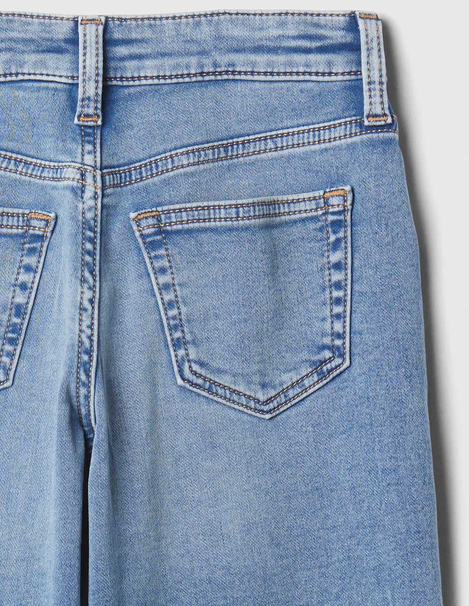 Jeans amplio lavado claro para niña 4