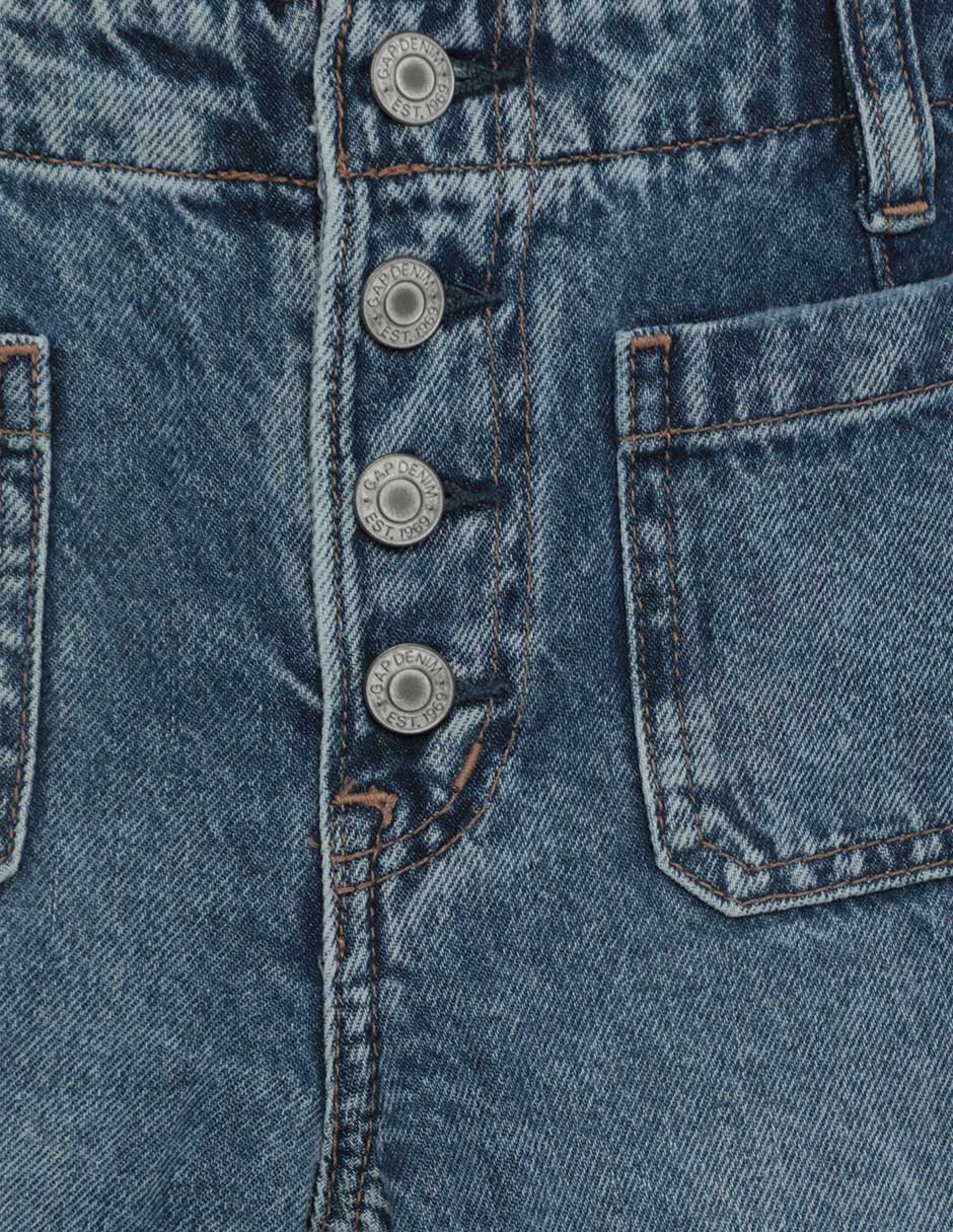 Jeans wide leg lavado medio para niña 3