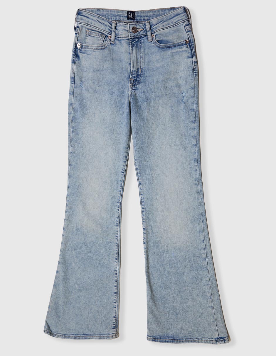 Jeans flare deslavado para niña