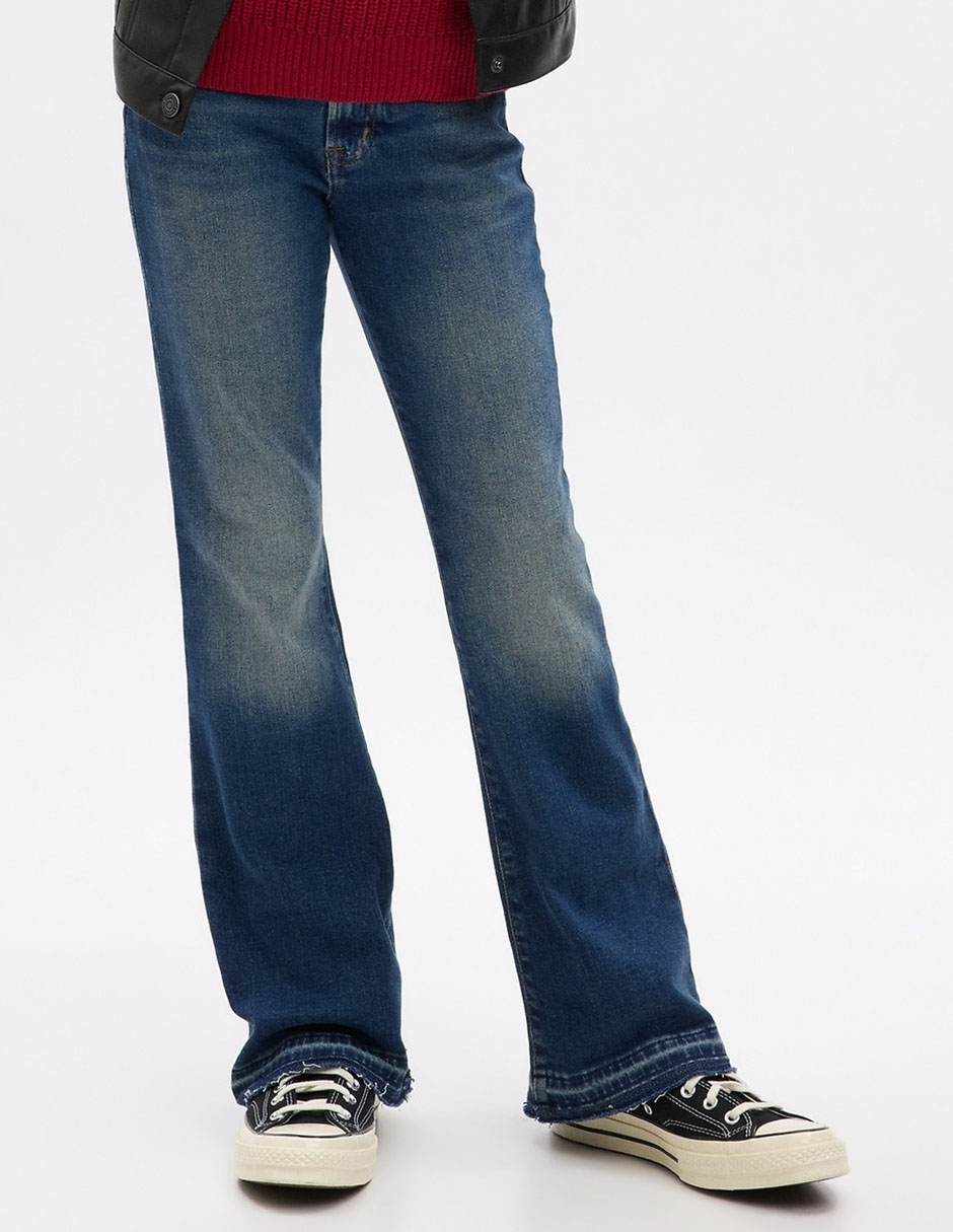 Jeans straight deslavado para niña Jeans straight deslavado para niña