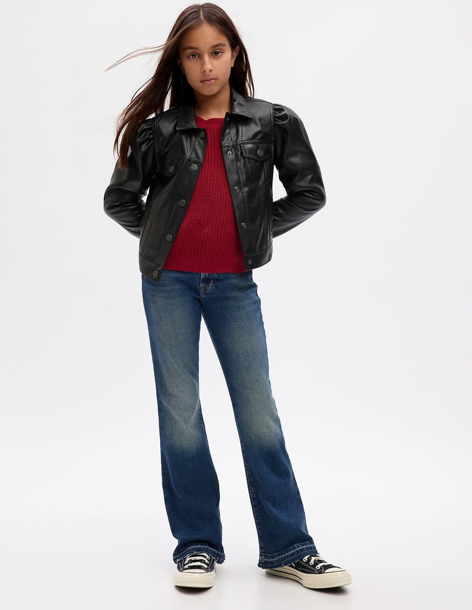 Jeans straight deslavado para niña 3