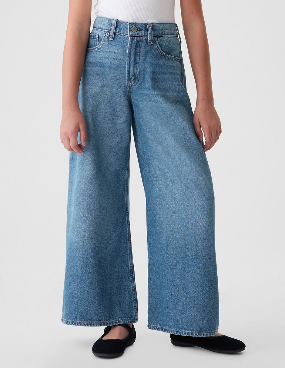 Jeans baggy deslavado para niña Jeans baggy deslavado para niña