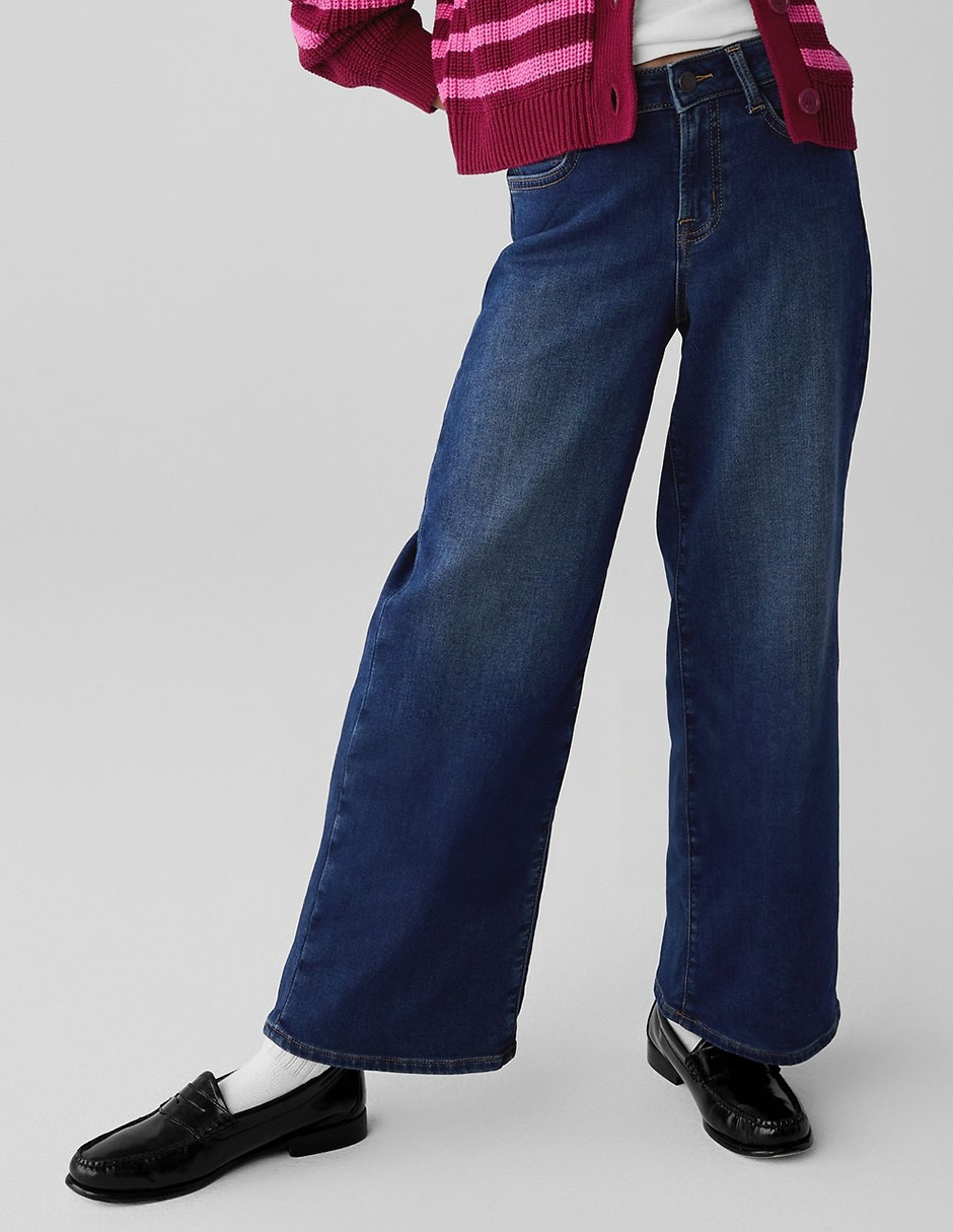 Jeans straight deslavado para niña Jeans straight deslavado para niña