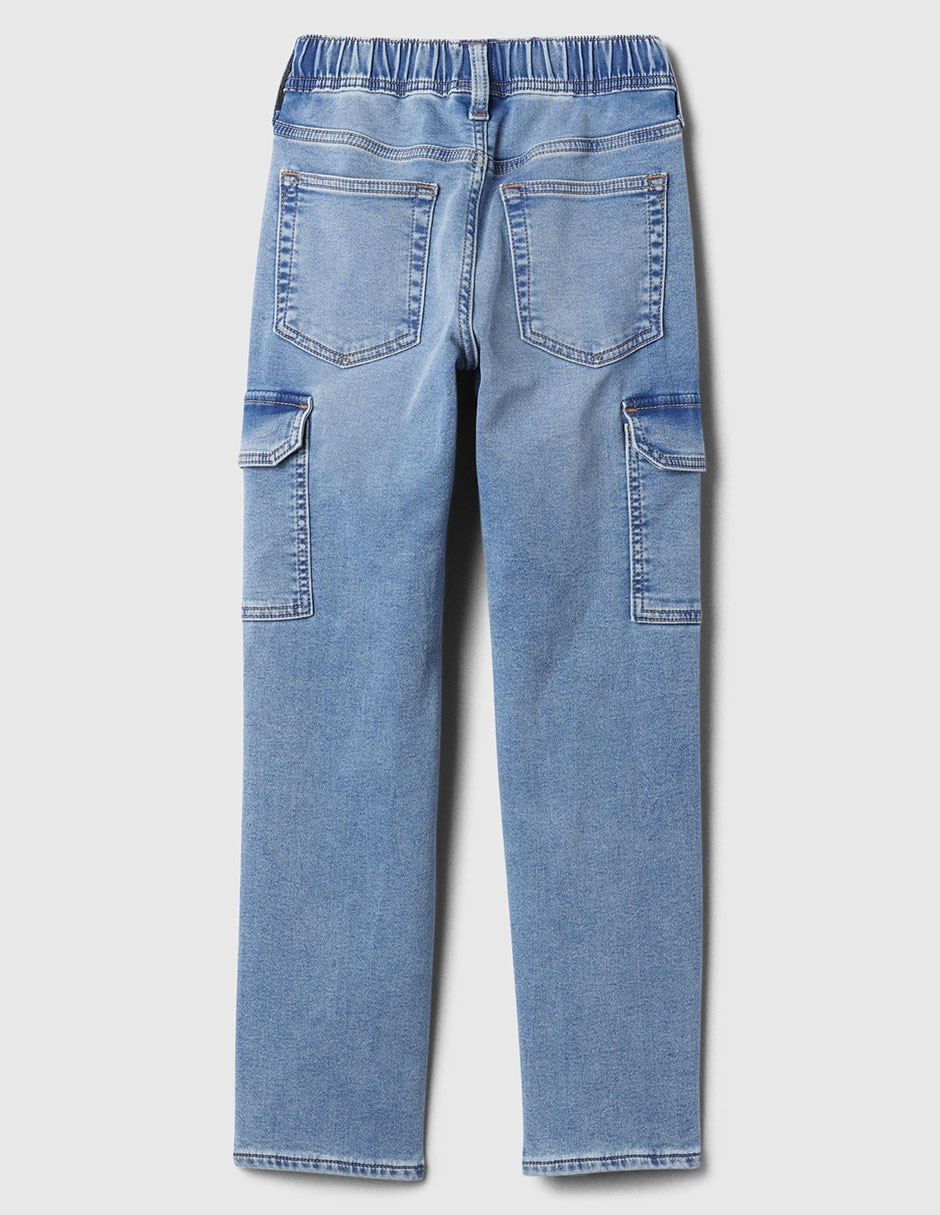 Jeans cargo slim lavado claro para niño 2