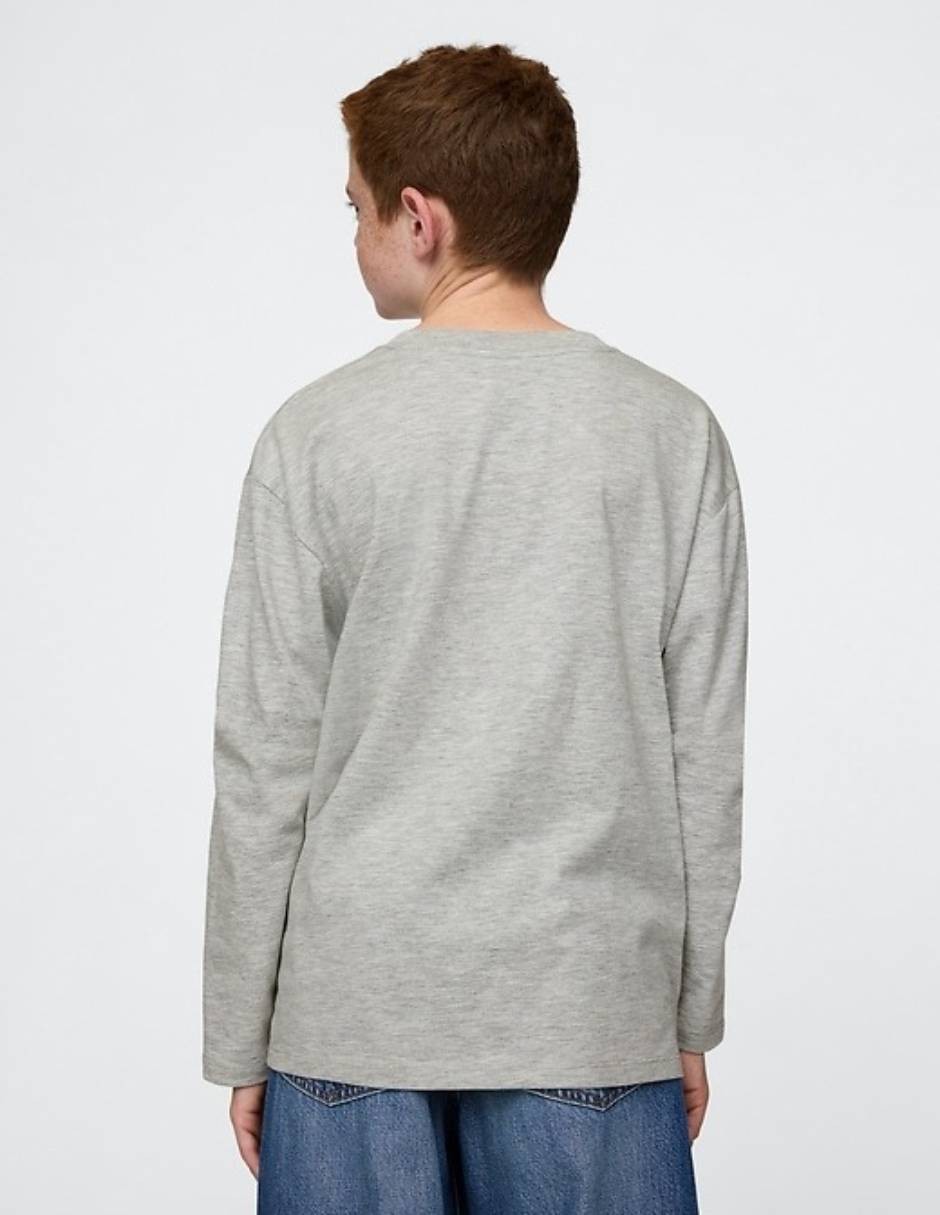 PLAYERA GAP 681821 UNISE, 6-7 AÑOS, GRIS