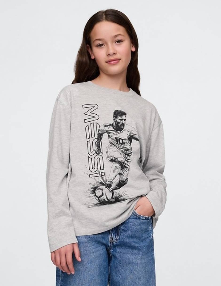 PLAYERA GAP 681821 UNISE, 6-7 AÑOS, GRIS