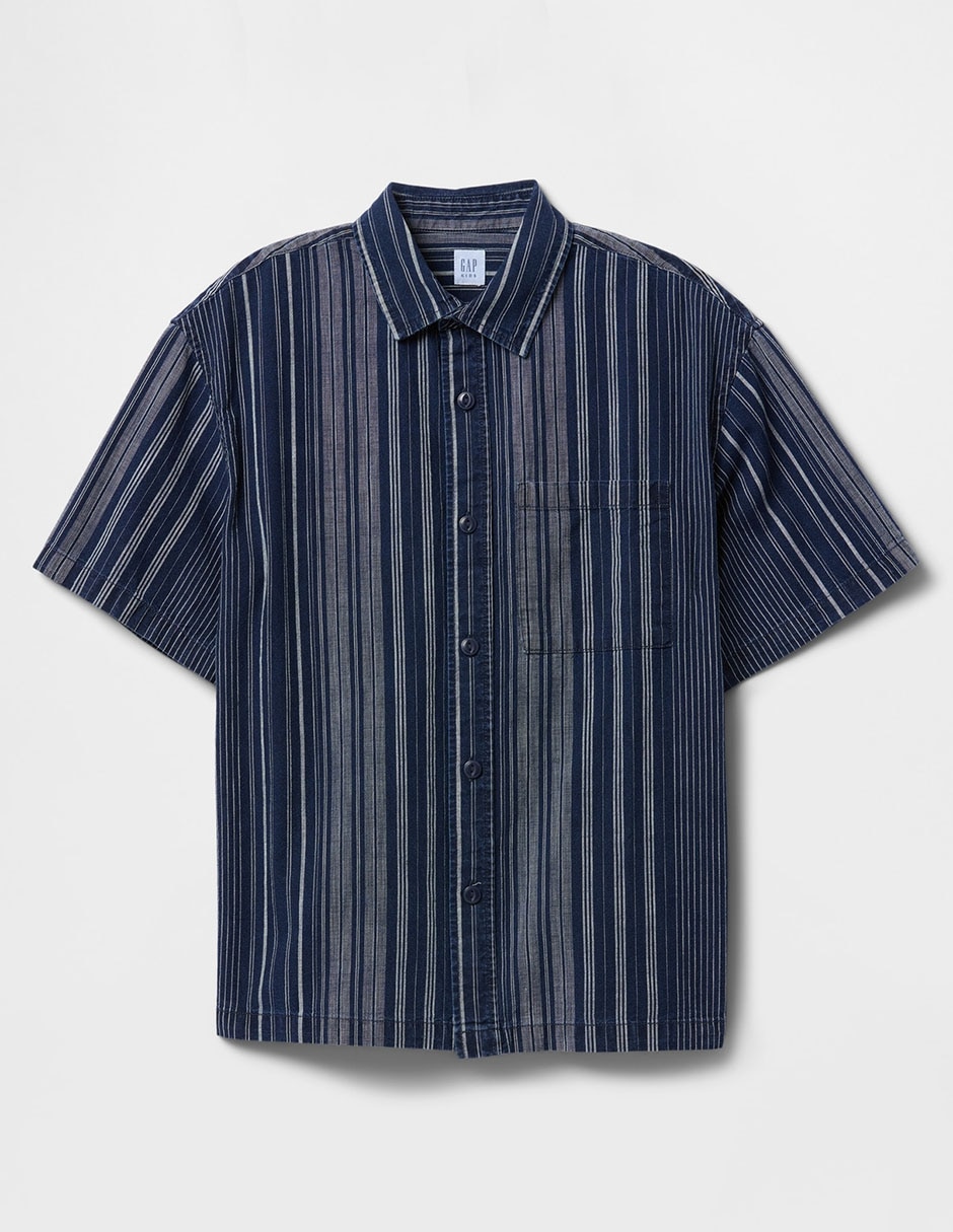 Camisa casual de algodón manga al codo para niño 2