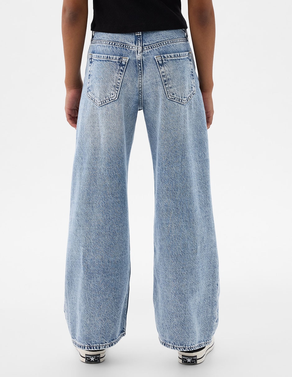 Jeans flare lavado desgastado para niña 2