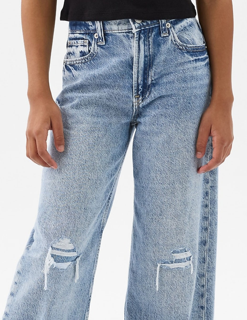 Jeans flare lavado desgastado para niña 3