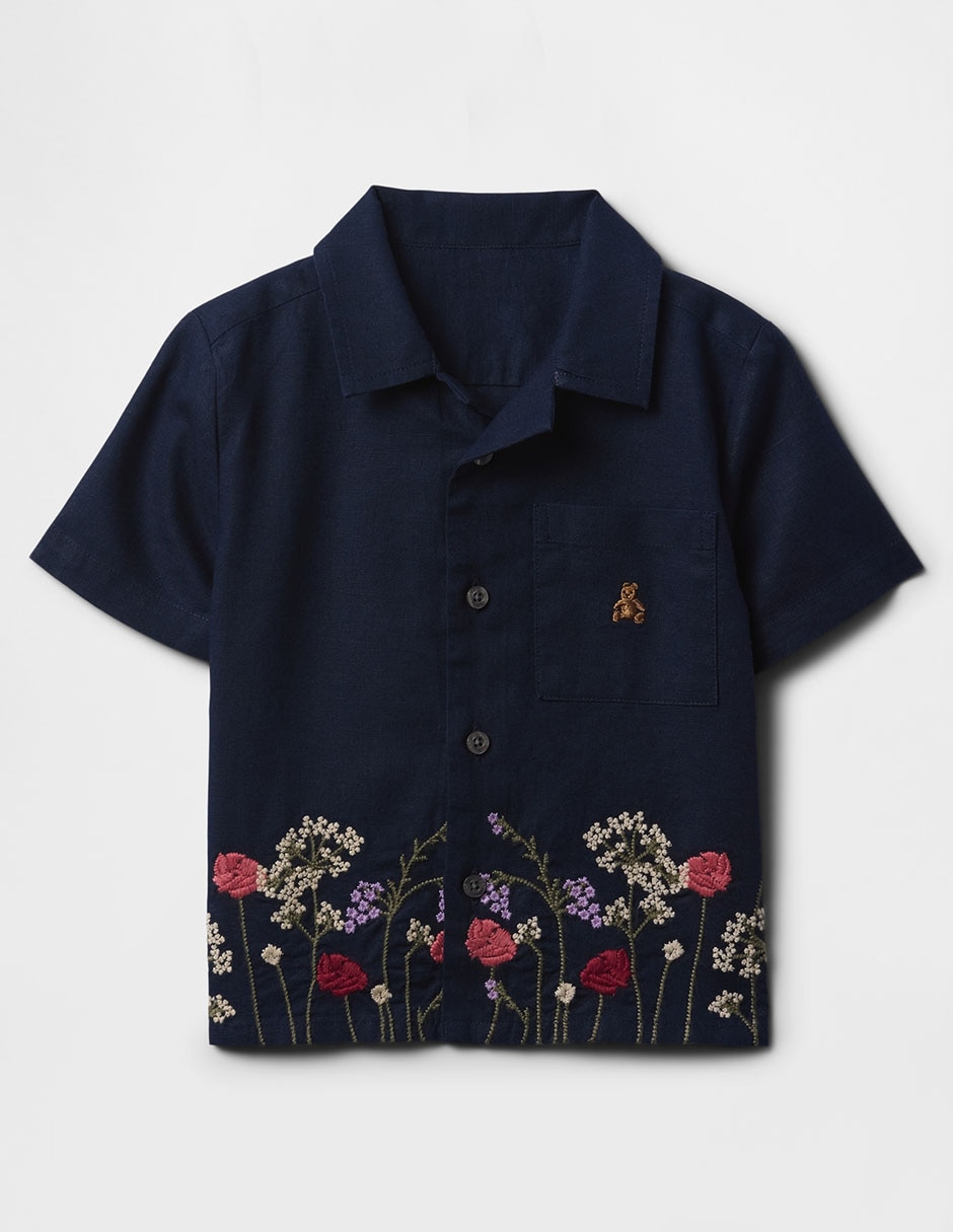 Camisa casual de algodón manga corta para niño Camisa casual de algodón manga corta para niño