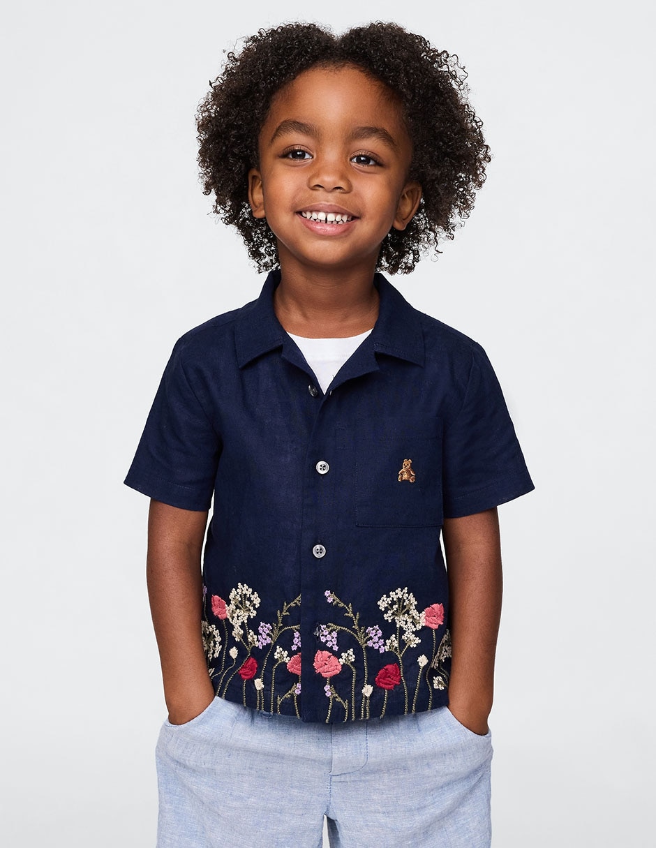 Camisa casual de algodón manga corta para niño 4