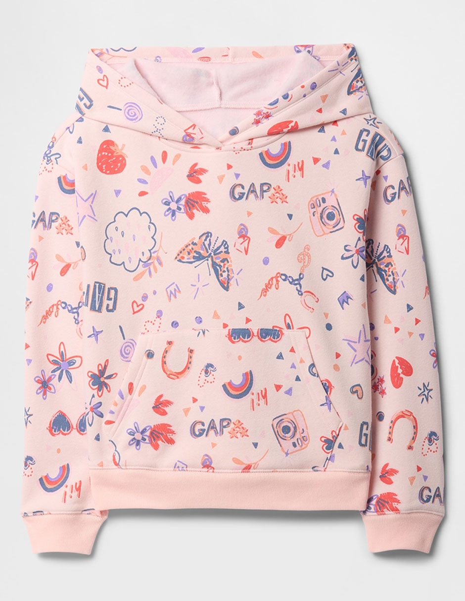 Sudaderas Gap Kids Estampadas Niña Blancas En Sudadera Con