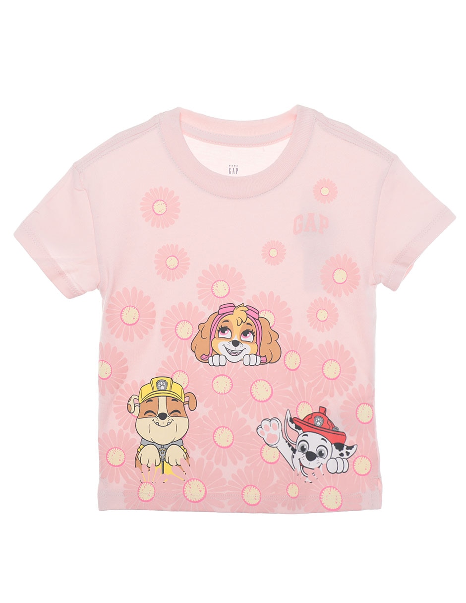 Playera Paw Patrol manga corta para bebé niña 1