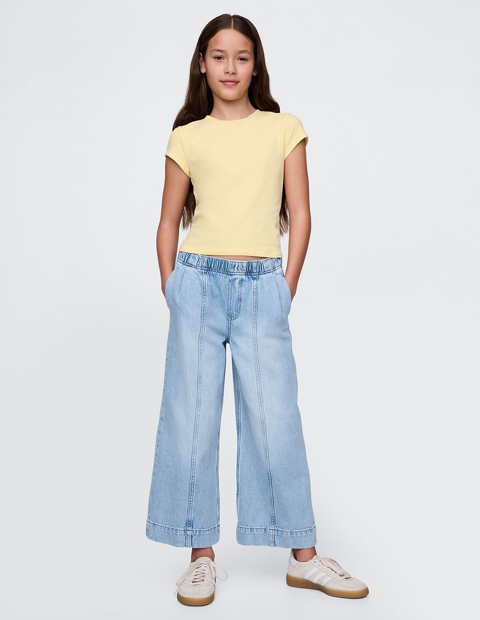 Jeans relaxed amplio lavado claro para niña 3