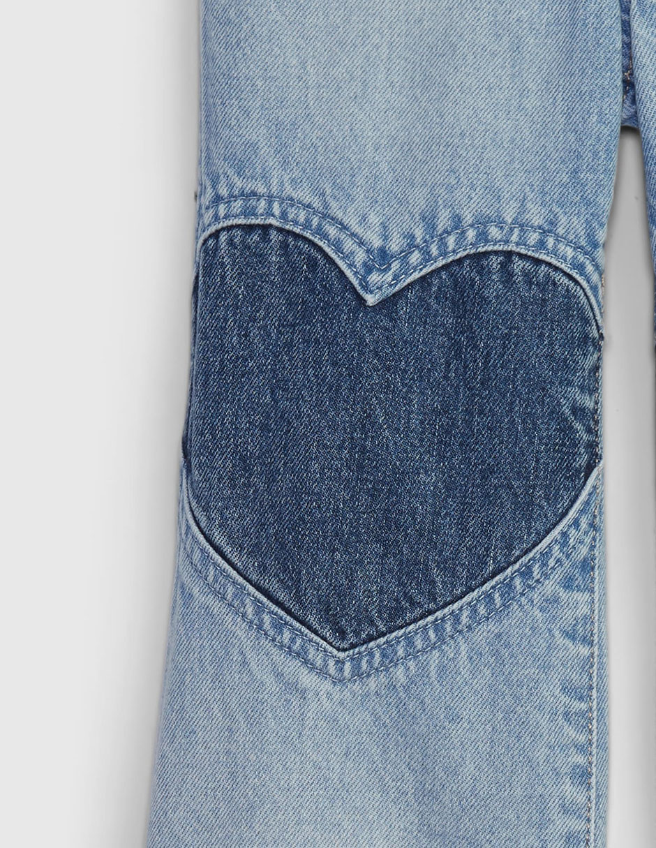 Jeans straight lavado claro para niña 2