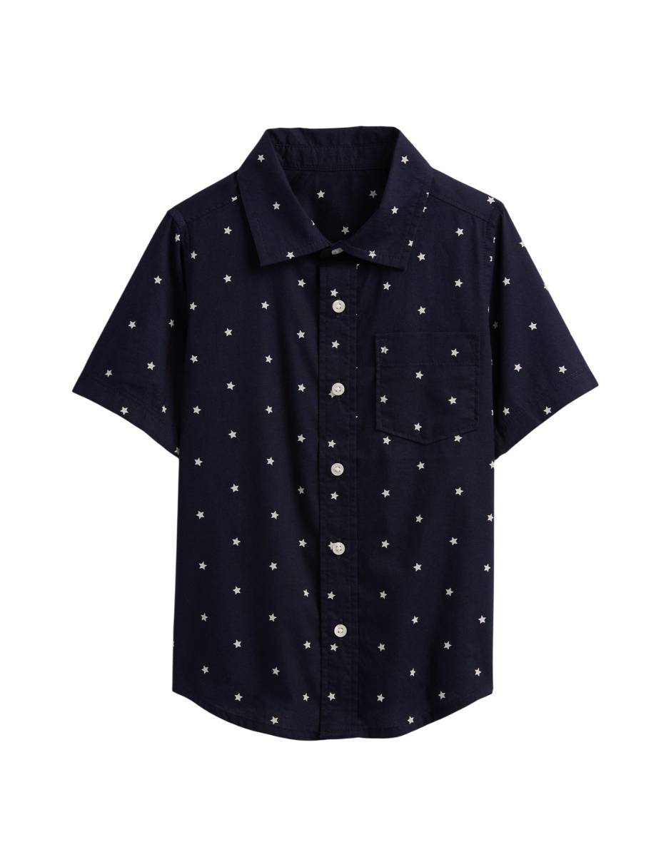 Camisa casual de algodón manga corta para niño Camisa casual de algodón manga corta para niño