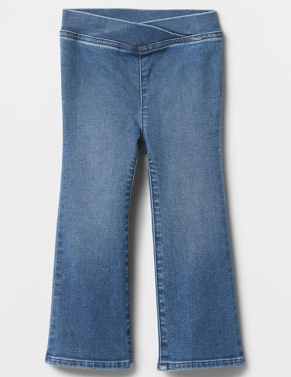 Jeans flare lavado medio para niña