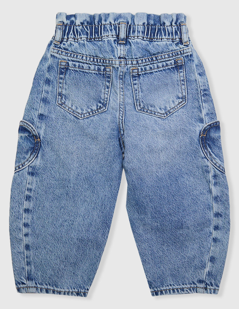 Jeans amplio lavado medio para niña 2