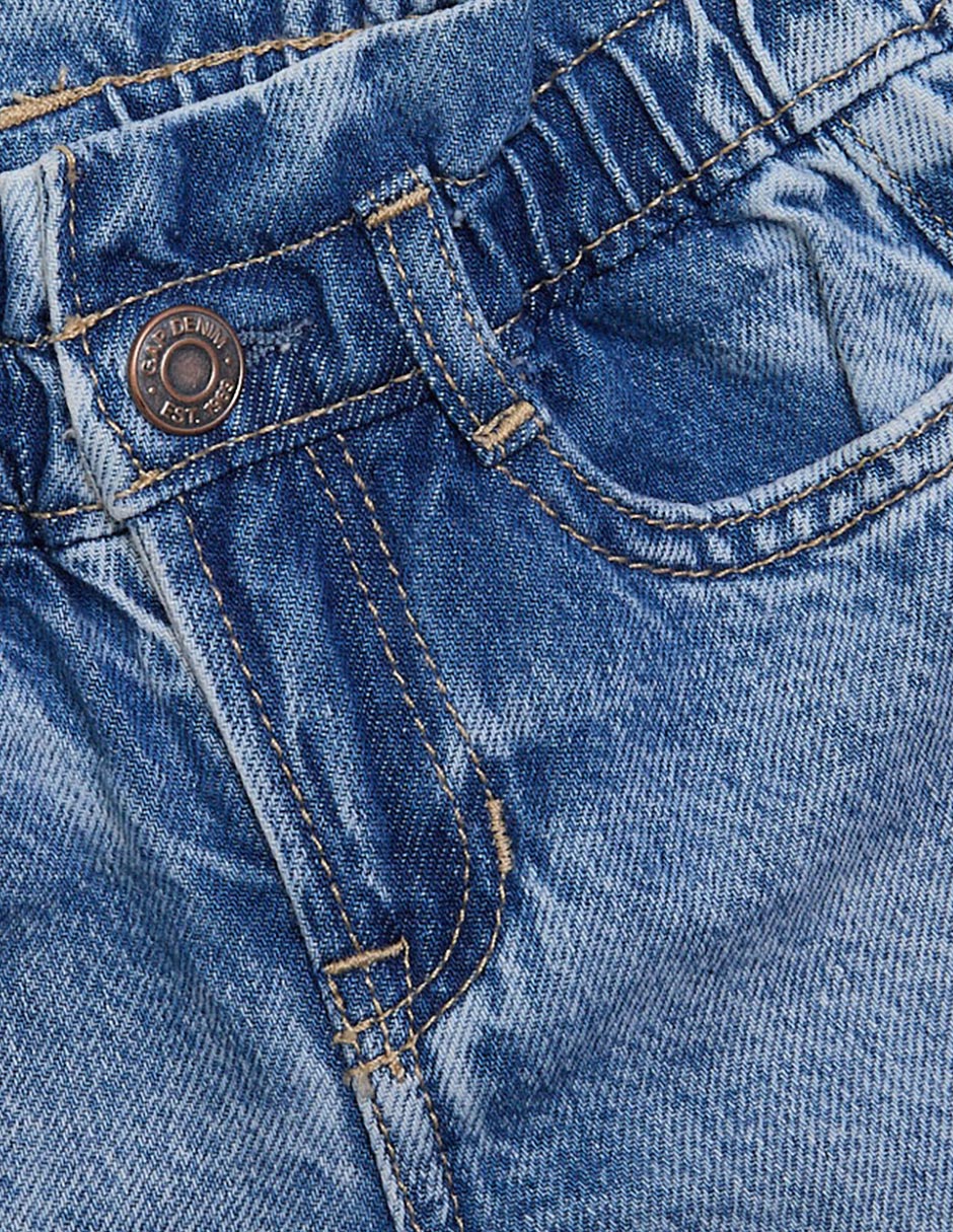 Jeans amplio lavado medio para niña 3