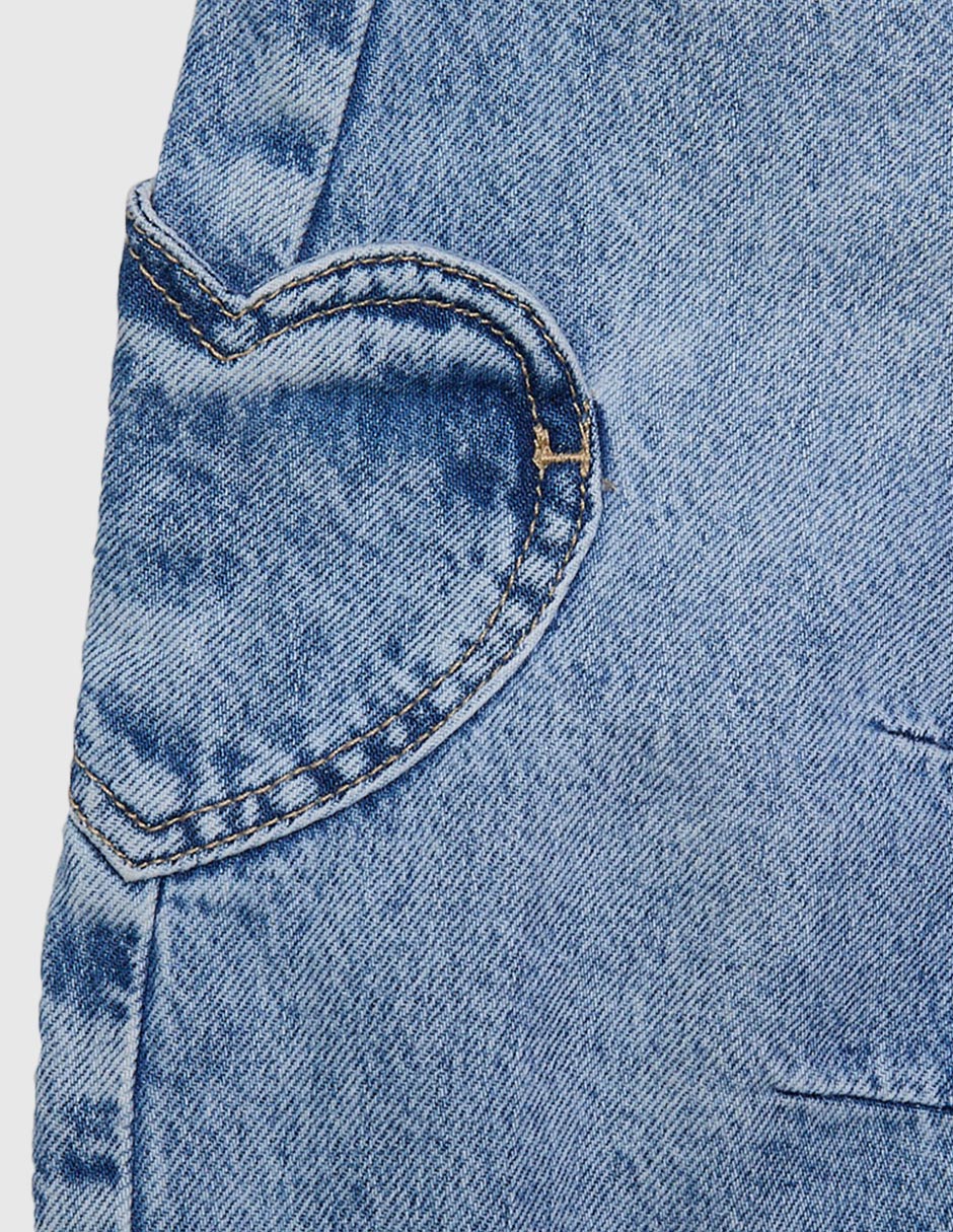 Jeans amplio lavado medio para niña 4