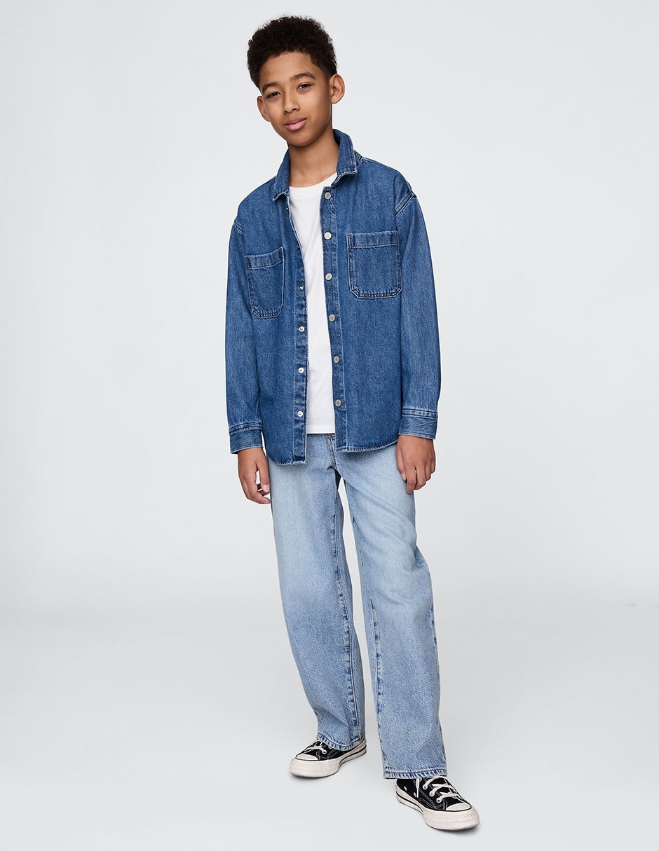 Jeans baggy lavado claro para niño