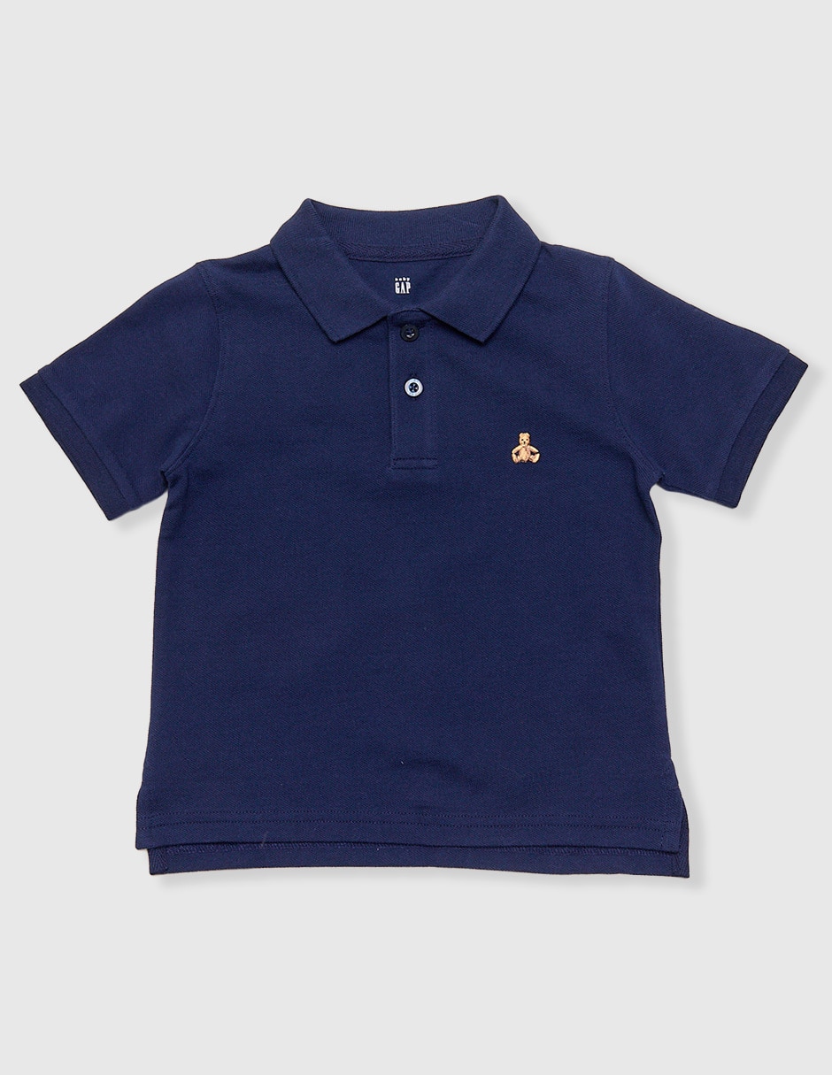 Playera tipo polo de algodón para niño
