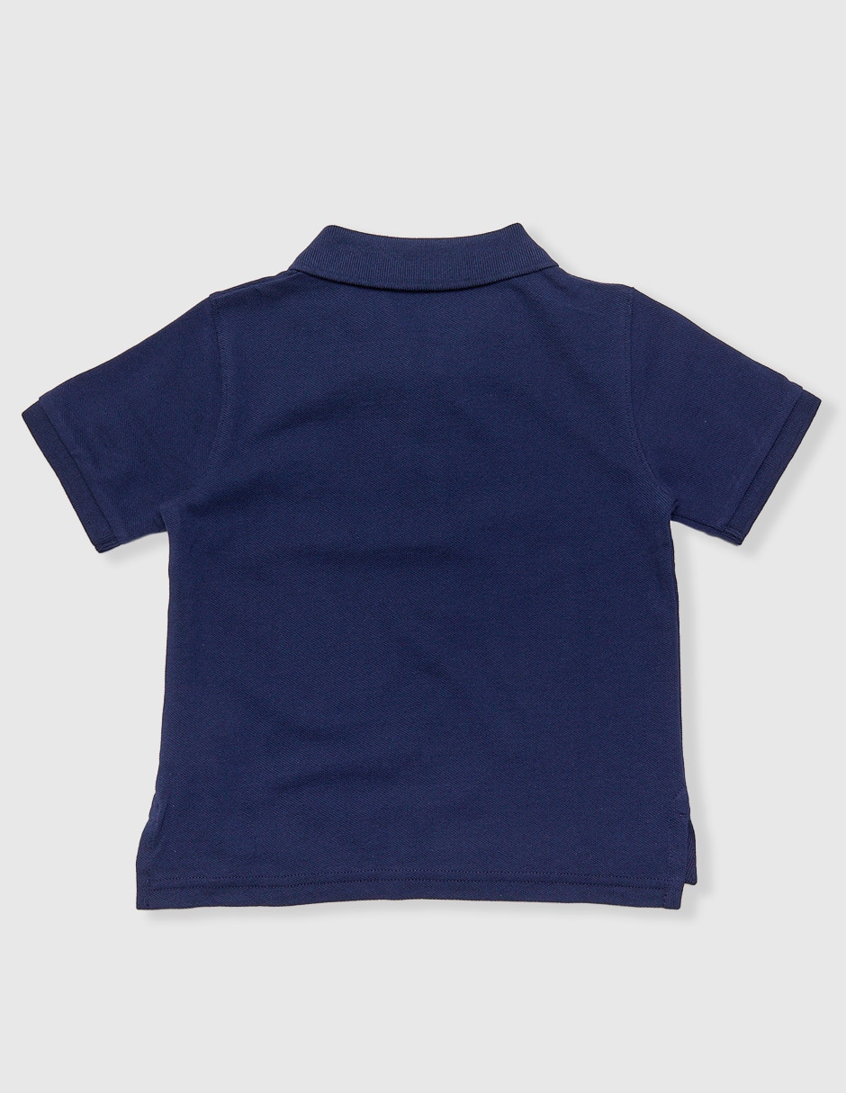 PLAYERA POLO, 6-12T MESES, AZUL MARINO