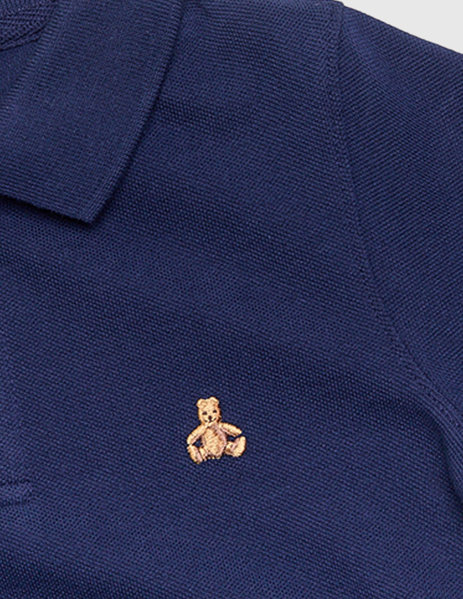 PLAYERA POLO, 6-12T MESES, AZUL MARINO