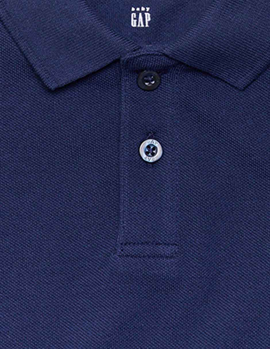 PLAYERA POLO, 6-12T MESES, AZUL MARINO